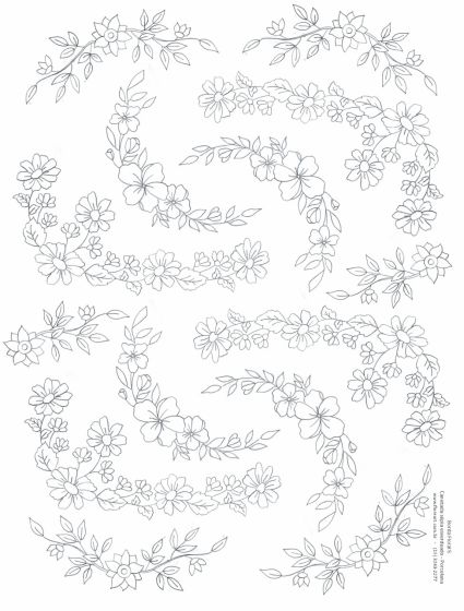 Decalque Contorno Borda Floral 06 1