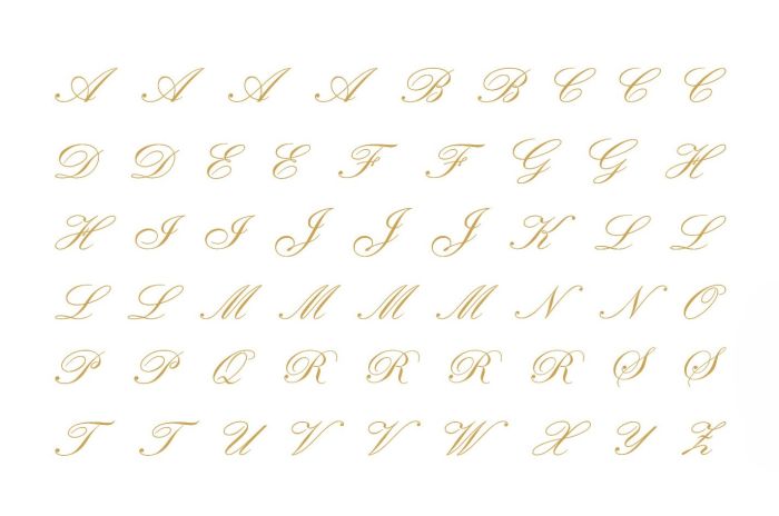 Letra Cursiva em Ouro para Porcelana - 4un. - Mini -