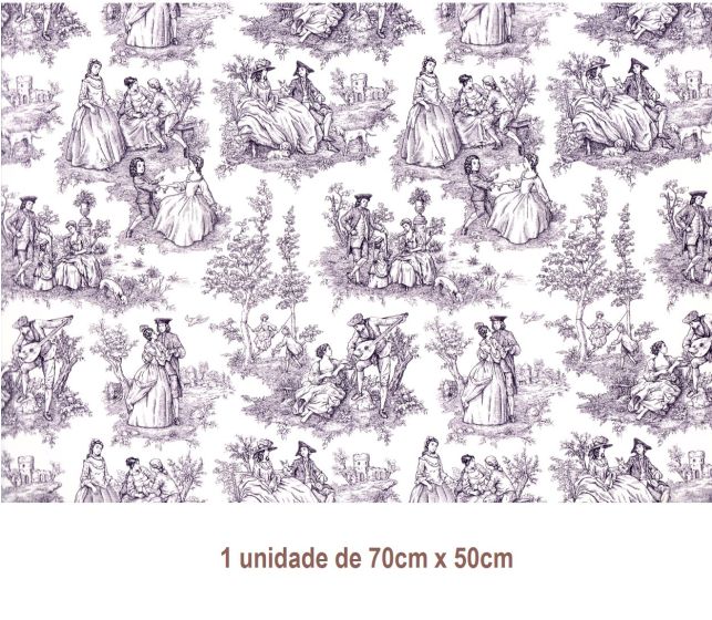 Tapete - Toile de Jouy Azul (70x50cm) 1
