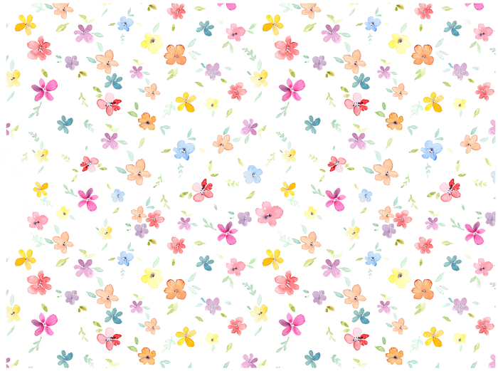 Watercolor Small Flowers - Vidro 1
