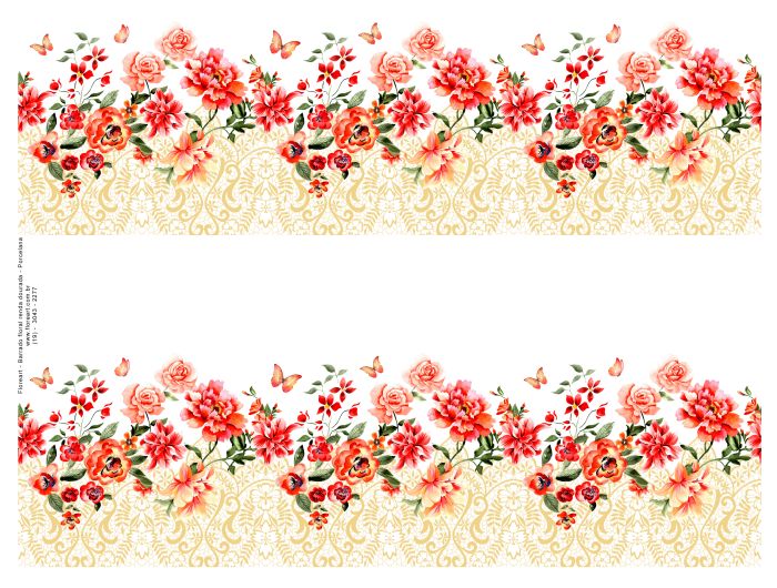 Barrado Floral Renda Dourado - Porcelana 1