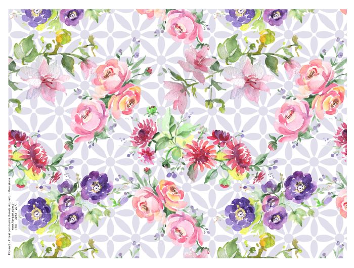 Floral com Lustre Pérola Azulado 1