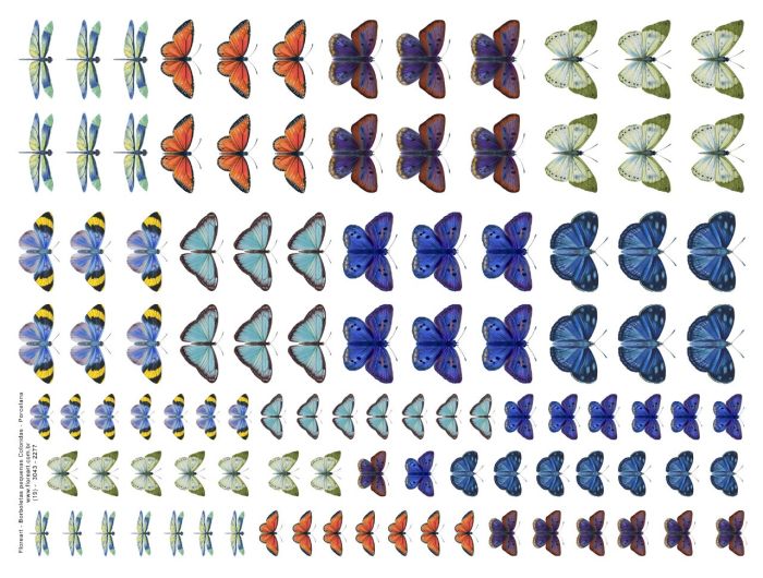 Borboletas Coloridas Pequenas - Vidro 1