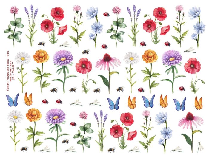 Flowers and Insects - Vidro 1