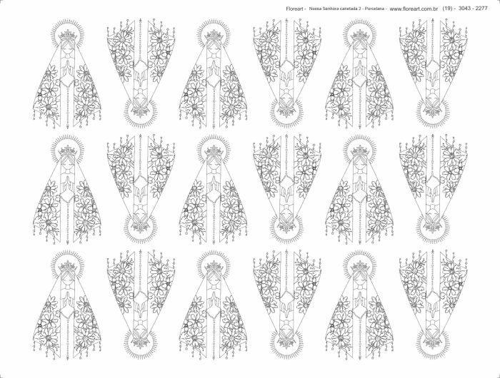 Decalque Contorno Nossa Senhora Canetada 2 - Sépia 1
