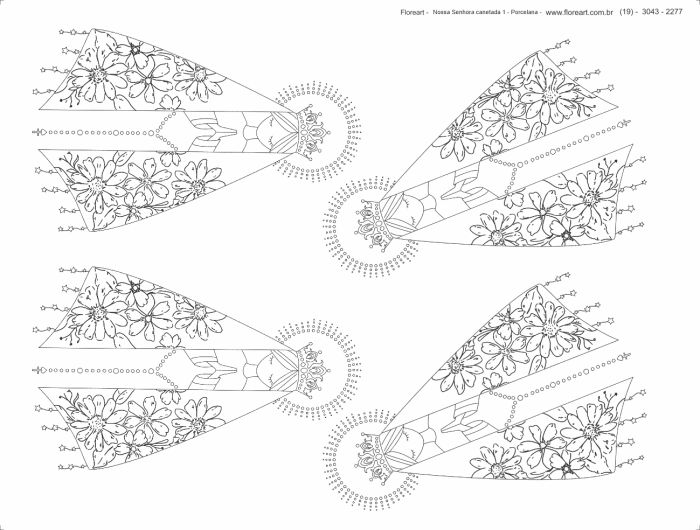 Decalque Contorno Nossa Senhora Canetada 1 - Sépia 1