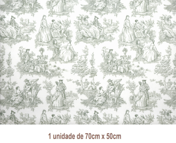 Tapete - Toile de Jouy Verde (70x50cm)