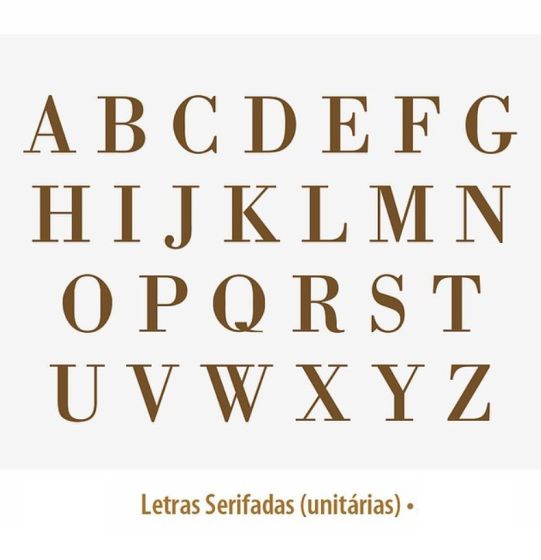 Letras Serifadas Platina PORCELANA   - 3cm 1