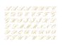 Alfabeto - Letra Cursiva em Ouro para Porcelana - Pequena 1
