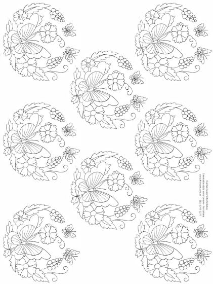 Decalque Contorno Guirlanda com Borboletas 1