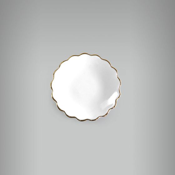 Pratinho Ondulado Com Filete Ouro - 9,5cm 1