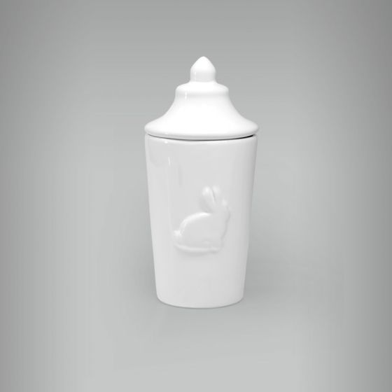 Copo Coelho Relevo Com Tampa 1