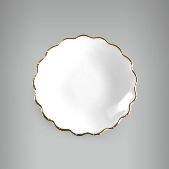 Pratinho Ondulado 11cm - COM FILETE OURO 1