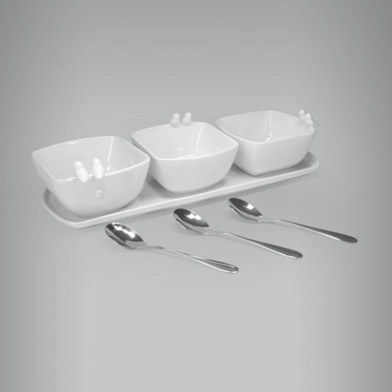 Petisqueira Bird Com Bandeja e Colher 1