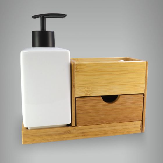 Saboneteira Quadrada Bambu Jasmim - 2 Peças 1