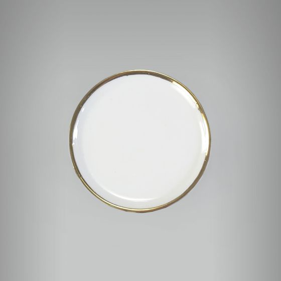 Pratinho Joia do Dia 8,5cm Com Filete Ouro 1