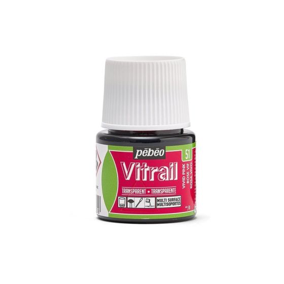 Tinta para Vidro Pebeo Vitrail - Vivid Pink 1