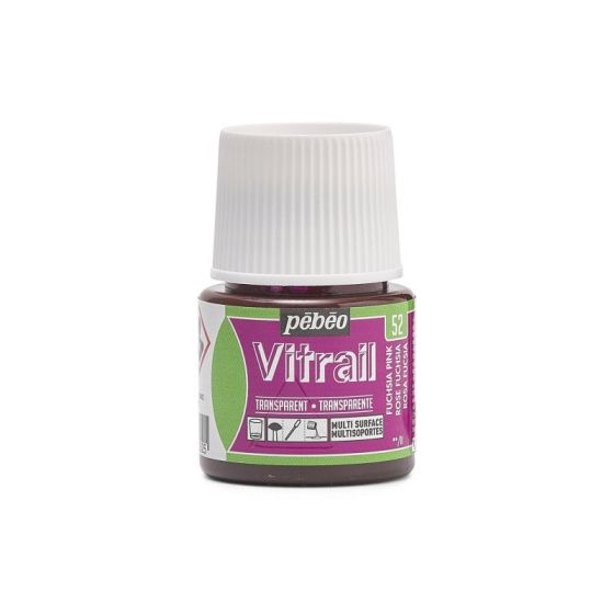 Tinta para Vidro Pebeo Vitrail - Fuchsia Pink 1