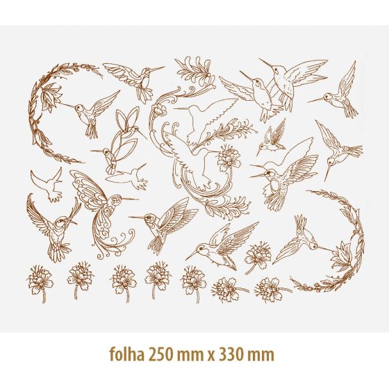 Decalque Contorno Beija-Flor 1