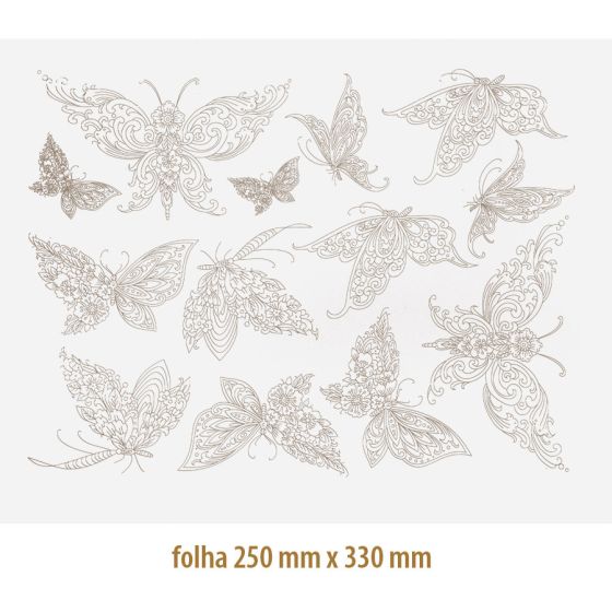 Decalque Contorno Borboleta em Flor 1