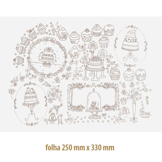 Decalque Contorno Cupcake 1