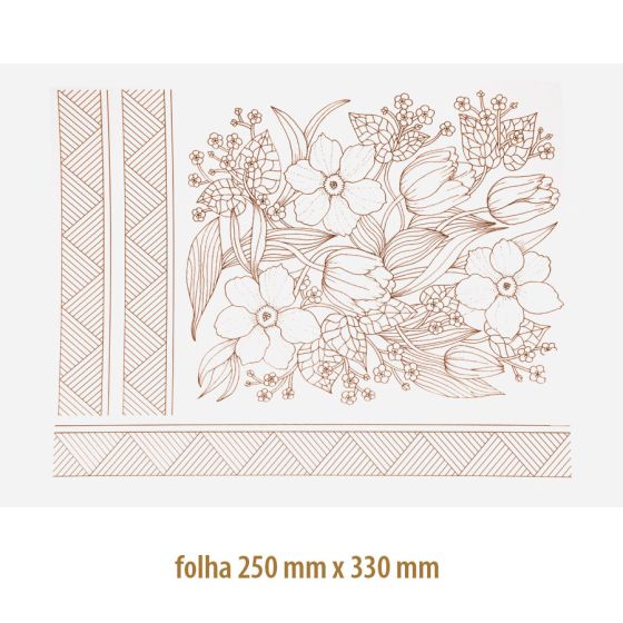 Decalque Contorno Flor Tulipa 1