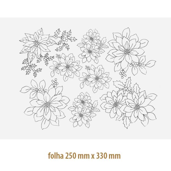 Decalque Contorno Poinsetia 1