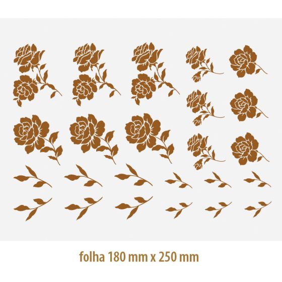 Ouro para Vidro - Rosas 03 1