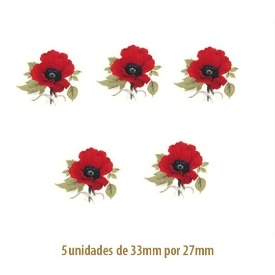 Red Poppy - 33x27mm 1