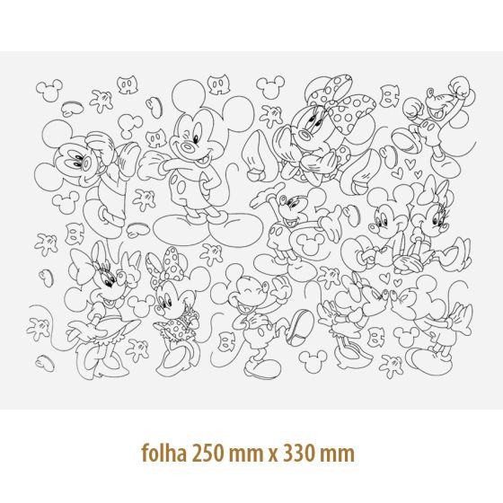 Decalque Contorno Minnie e Mickey 1