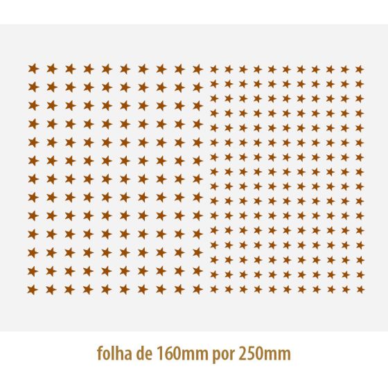 Decalque em Platina Estrela 03 - com 0,6 e 0,7cm 1