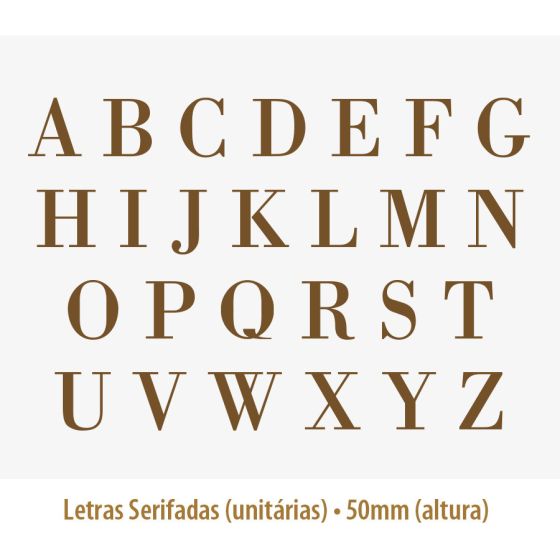 Letras Serifadas Ouro PARA VIDRO - 5cm 1