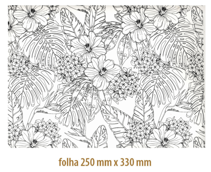 Decalque Contorno Folhagens Preto - Vidro 1