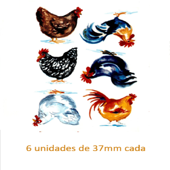 Galos Aquarelados 37mm x 6un