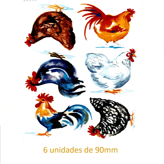 Galos Aquarelados 90mm x 6un