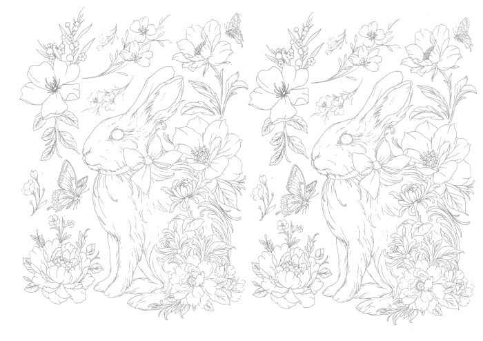 Decalque Contorno Coelho Flopi 1 - Sépia 1