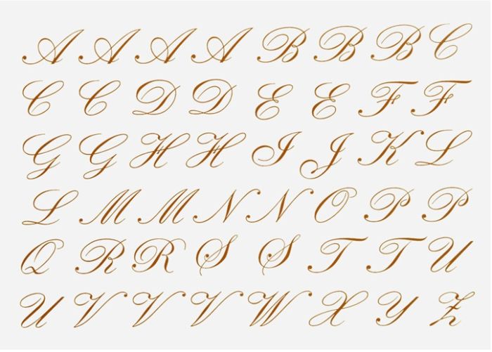 Letra Cursiva em Platina para Porcelana - 4un. - Grande -