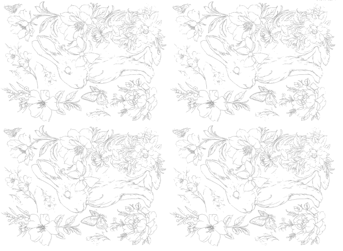 Decalque Contorno Coelho Flopi 2 - Sépia 1