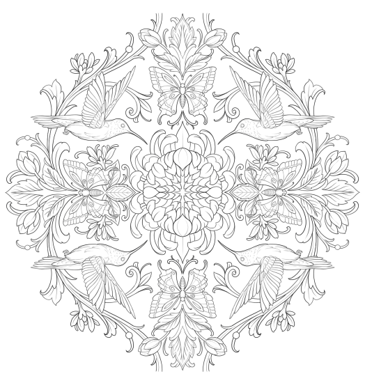 Decalque Contorno Mandala Jardim Encantado - Sépia 1