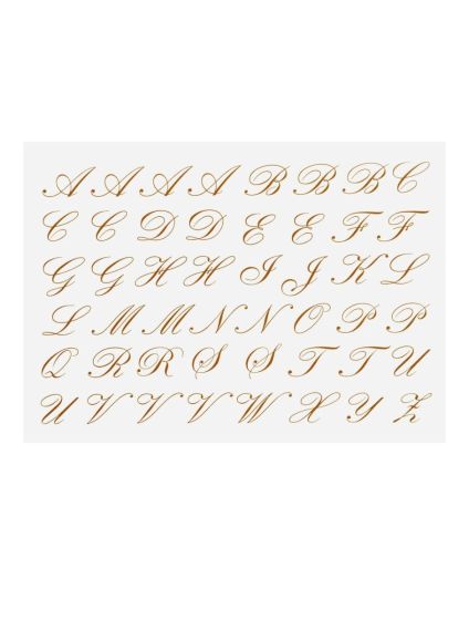 Letras Cursivas em Platina Para Porcelana - Grande