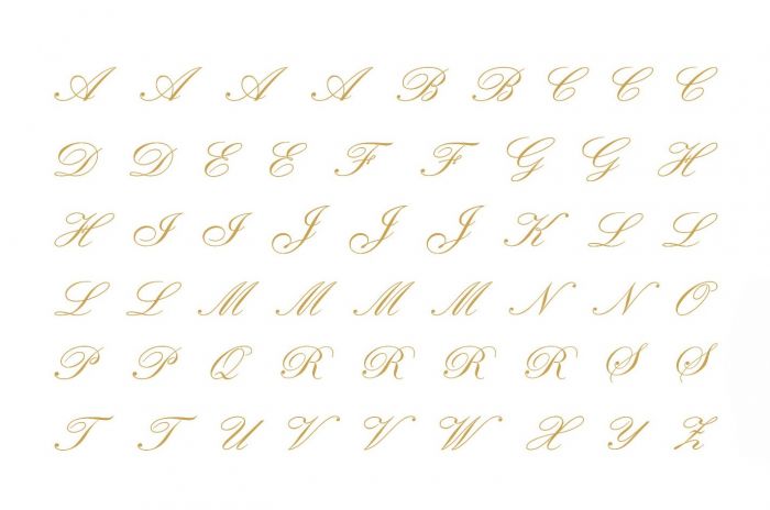 Letra Cursiva em Ouro para Porcelana - 4un. - Grande -