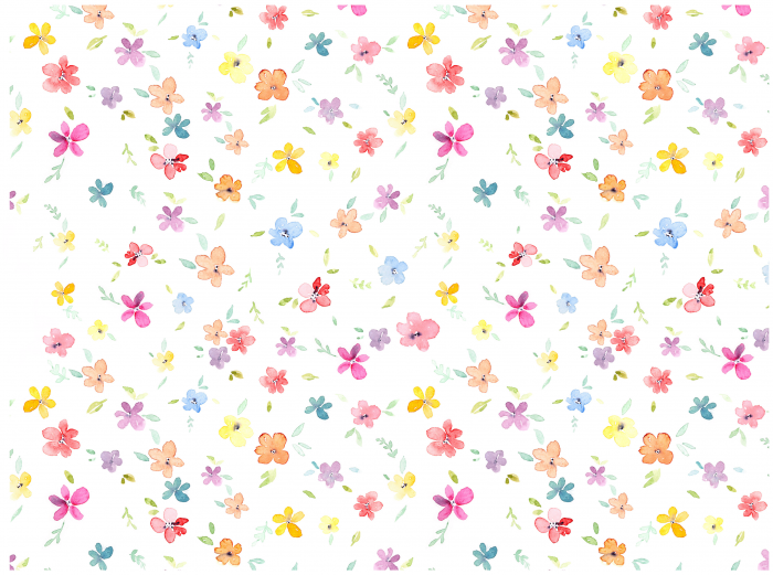 Watercolor Small Flowers - Vidro 1