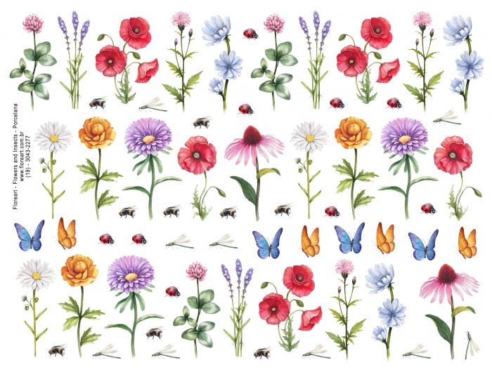 Montagem Flowers and Insects Linha Porce