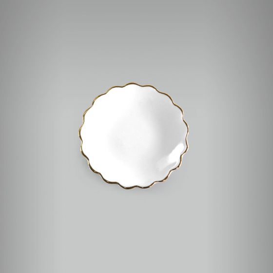 Pratinho Ondulado Com Filete Ouro - 9,5cm 1