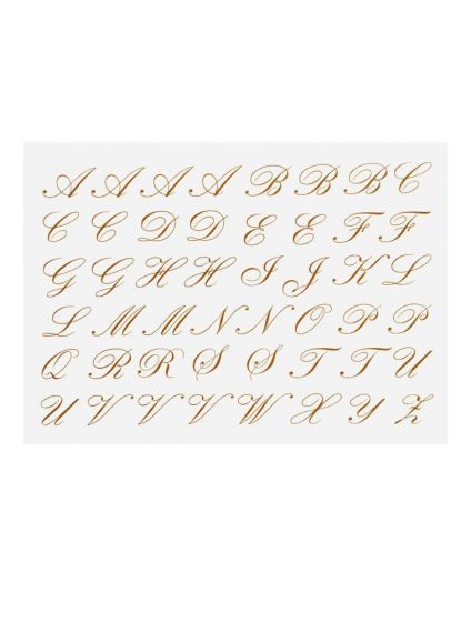Letras Cursivas em Platina Para Porcelana - Grande