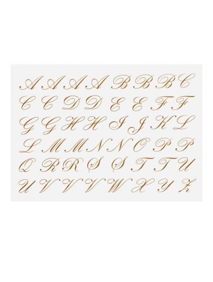 Letras Cursivas em Platina Para Porcelana - Mini